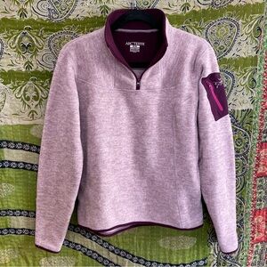 Arc'teryx Light Pink/ Purple Quarter Zip Polartec Pullover Fleece Jacket Size M